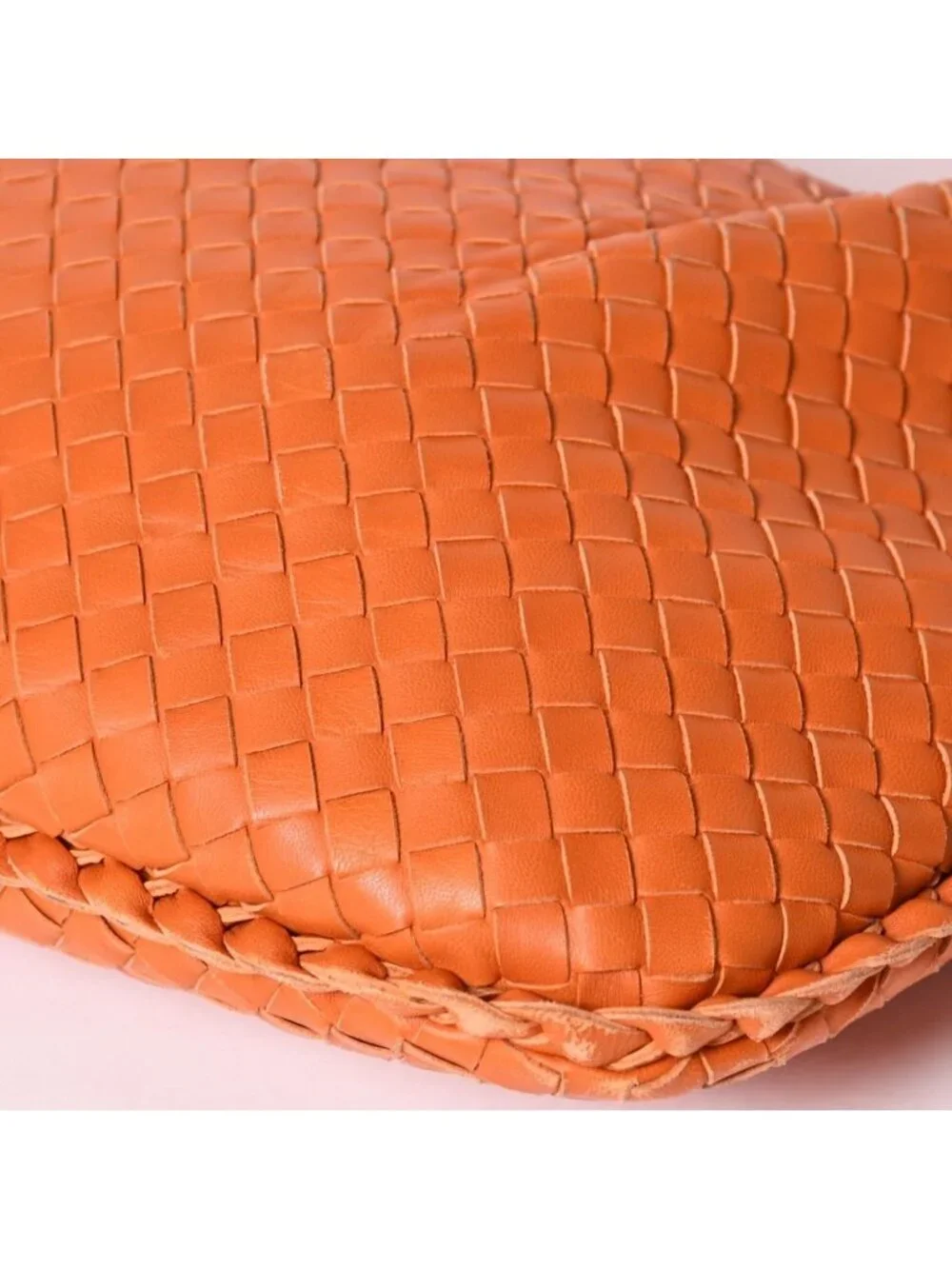 Bottega Veneta Hobo Intrecciato Leather Orange